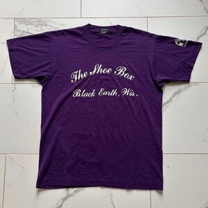 Vintage 1990s 90s Nike Huarache Promo The Shoe Box T Shirt Tee Size L Purple